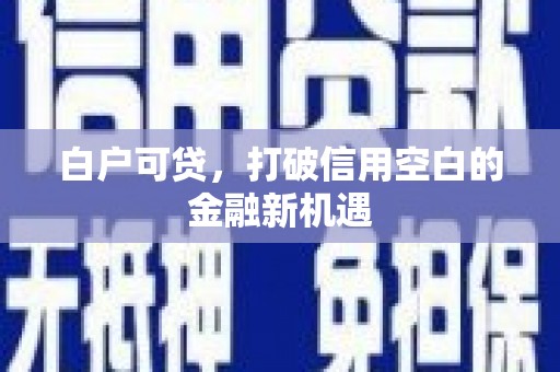 柞水白户可贷，打破信用空白的金融新机遇
